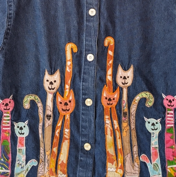 Kitty Denim Button Up - Picture 2 of 2